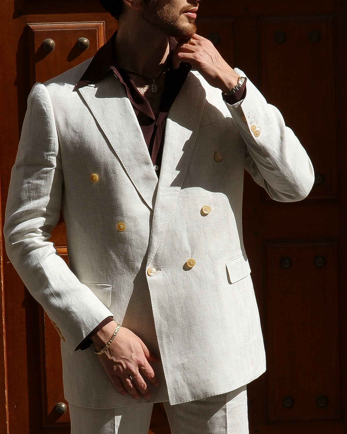 Veste Croisée en Lin Montana