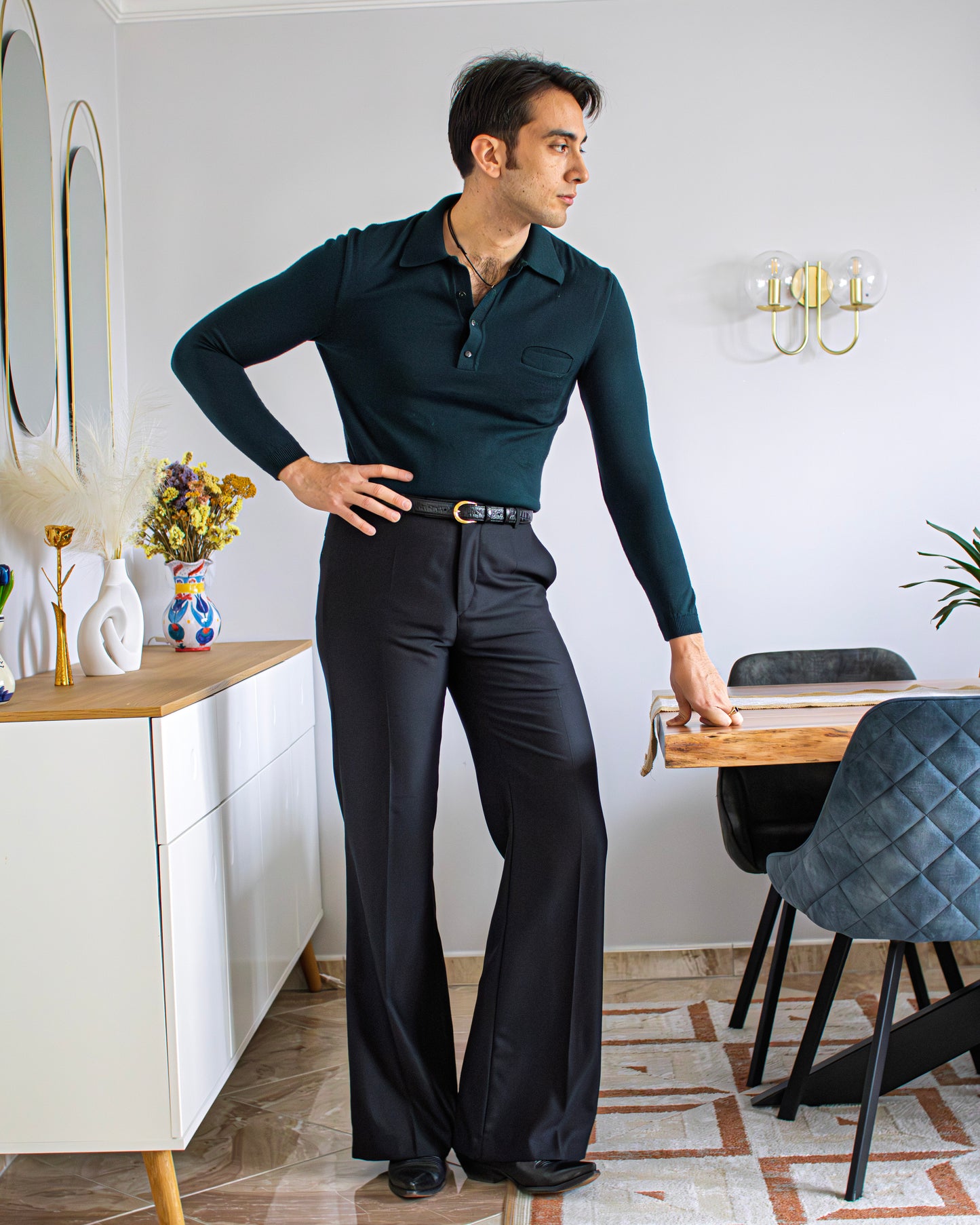 PESCI long sleeve polo shirt - VILLONGO