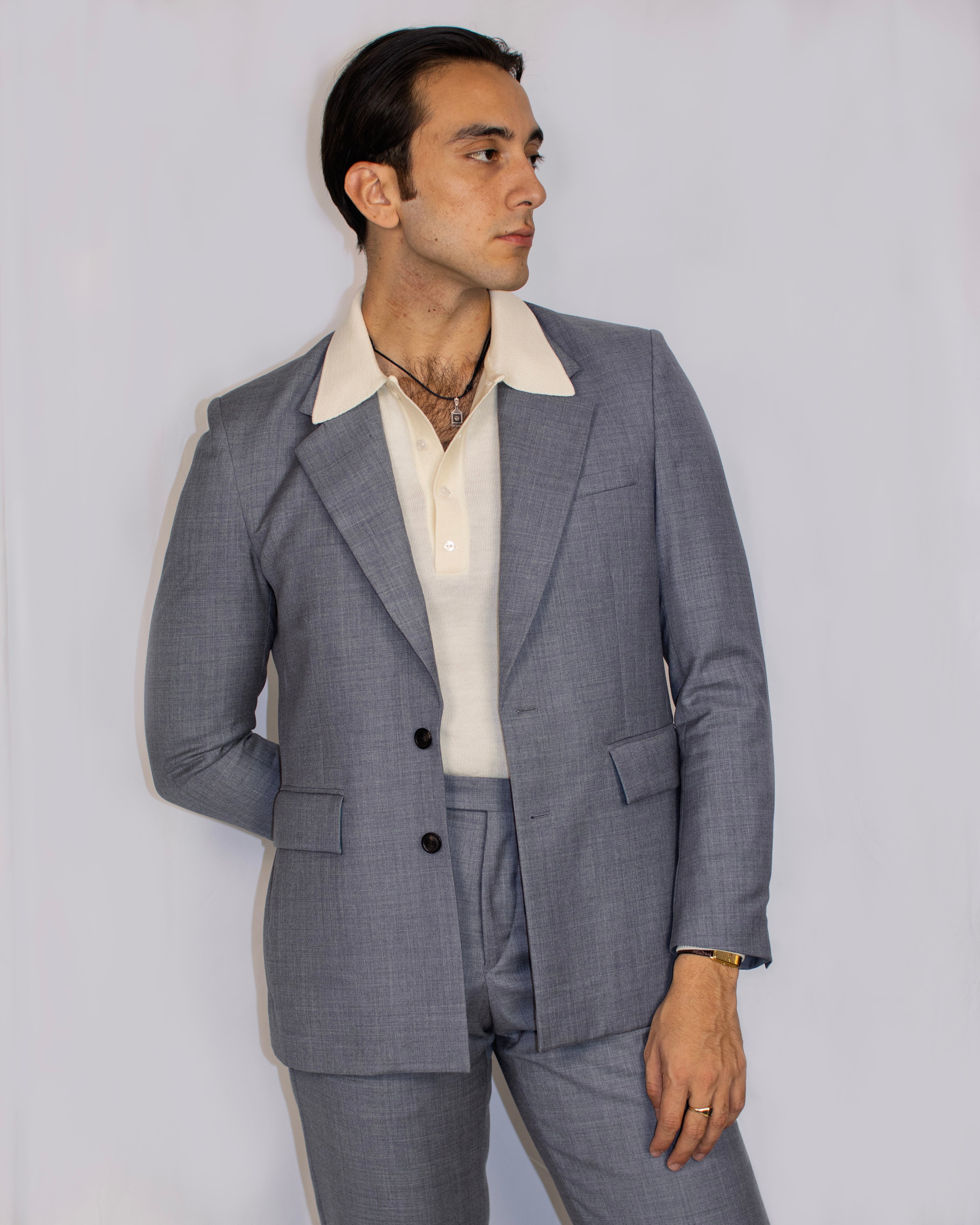 PESCI long-sleeved polo shirt  - NATURALE-thumbmail-4