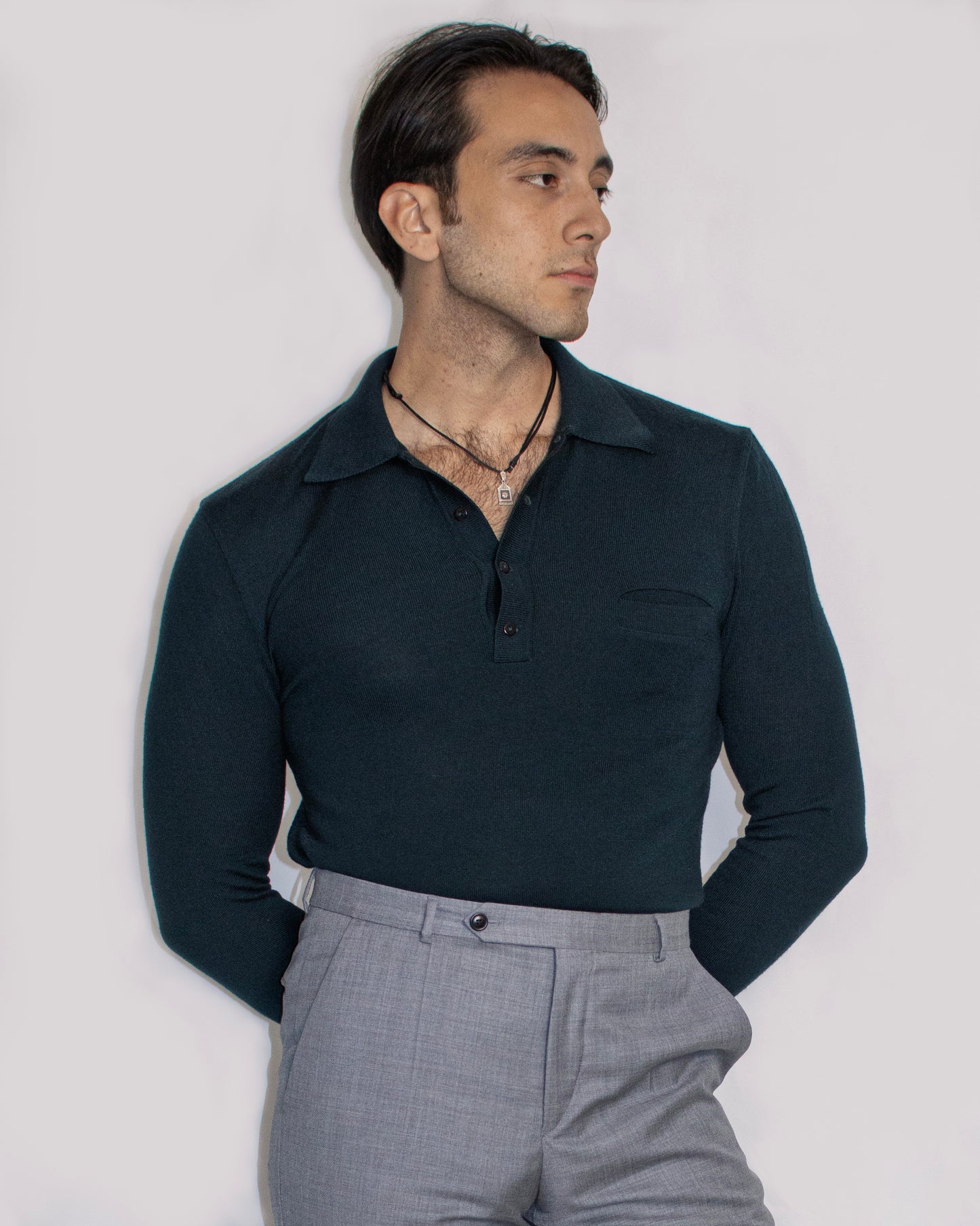 PESCI long sleeve polo shirt - VILLONGO